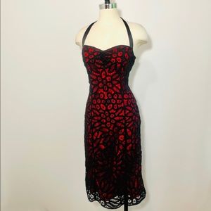 VTG Betsey Johnson lace halter dress